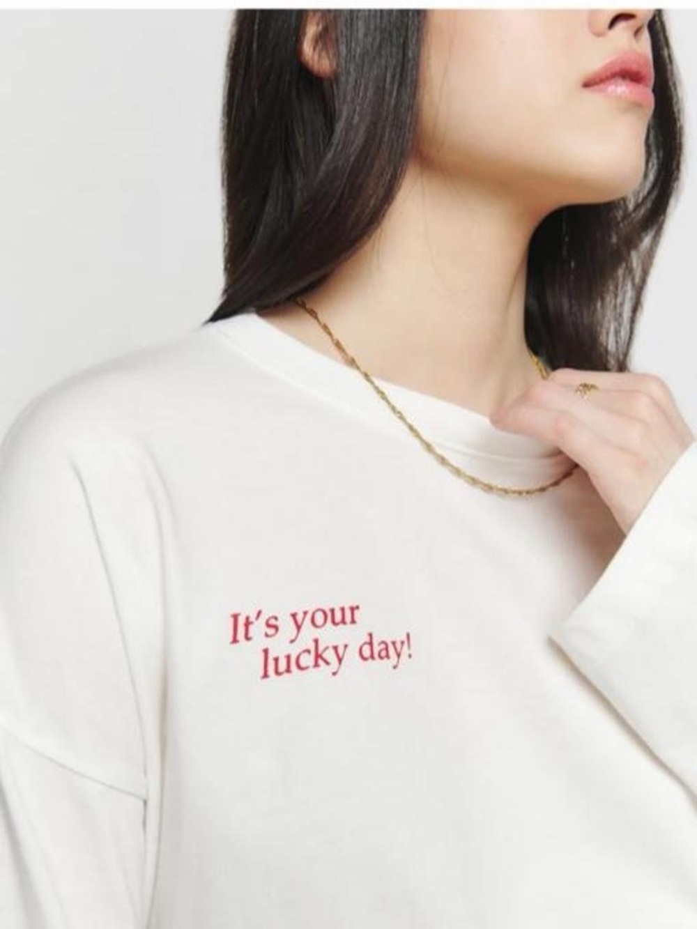 Reformation Oversized Long Sleeve Tee in Lady Luck